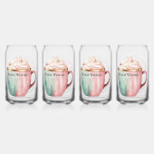 クリスマスココア金ゴールド赤面ピンクミントウォームウィッシュ ガラス缶 (正面)