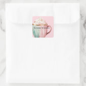 クリスマスココア金ゴールド赤面ピンクミントウォームウィッシュ スクエアシール (バッグ)