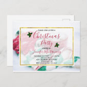 クリスマスココア |キャンディーケーン |パーティー招待状 ポストカード (正面/裏面)