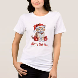 クリスマスコスチュームの可愛い猫たち - ホリデーな雰囲気 トライブレンドTシャツ