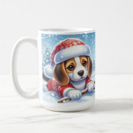 クリスマスコスチュームの愛らしいビーグルパピー コーヒーマグカップ