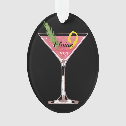 クリスマスコスモポリタンカクテパーソナライズされたルオルナム オーナメント (正面)
