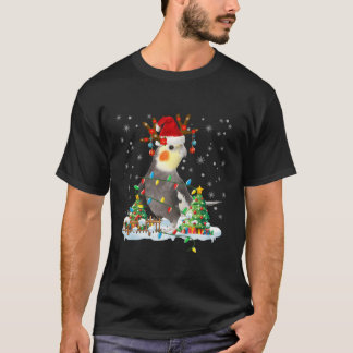 クリスマスコッカティエルラバーサンタコッカティエルクリスマ Tシャツ