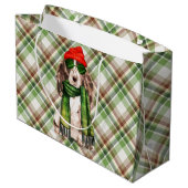 クリスマスコッカースパニエル犬ドッグアンドプレイドホリデイ ラージペーパーバッグ (裏面アングル)