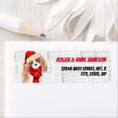 クリスマスコッカースパニエル犬ドッグ名 ラベル (インサイチュ)