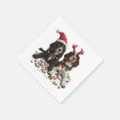 クリスマスコッカースパニエル犬ドッグ スタンダードカクテルナプキン (角)