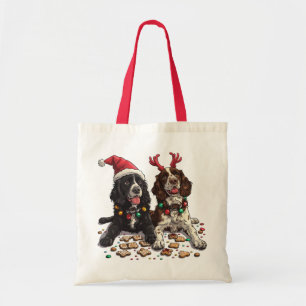 クリスマスコッカースパニエル犬ドッグ トートバッグ