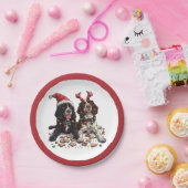 クリスマスコッカースパニエル犬ドッグ ペーパープレート (パーティー)