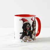 クリスマスコッカースパニエル犬 マグカップ (正面右)