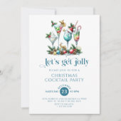クリスマスコックテイルパーティーの招待状 Let's Get Jolly 招待状 (正面)