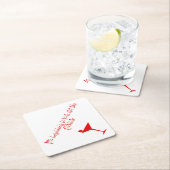 クリスマスコックテールレトロ50sスタイル紙ナプキンス スクエアペーパーコースター (インサイチュ)