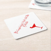 クリスマスコックテールレトロ50sスタイル紙ナプキンス スクエアペーパーコースター (アングル)