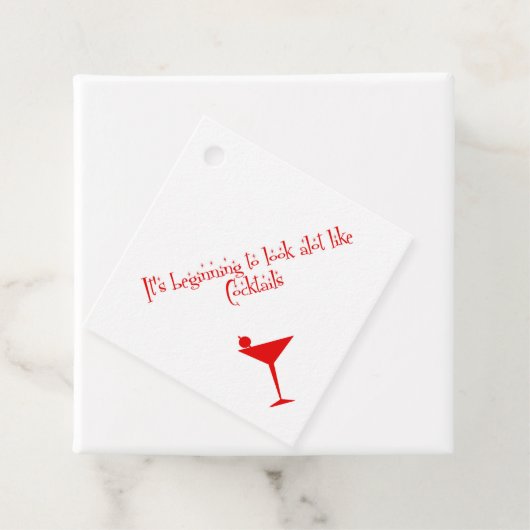 クリスマスコックテールレトロ50sスタイル紙ナプキンス フェイバータグ (インサイチュ)