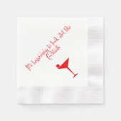 クリスマスコックテールレトロ50sスタイル 縁ありカクテルナプキン (正面)