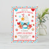 クリスマスコッコとココアの誕生日ブルー 招待状 (スタンド正面)