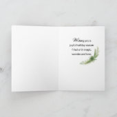 クリスマスコットンの花とモミの枝の写真 カード (内部)