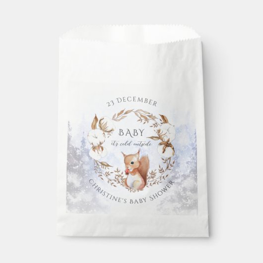 クリスマスコットンフラワーリースかわいいリス フェイバーバッグ (正面)