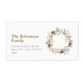 クリスマスコットンリース住所 シール (正面)