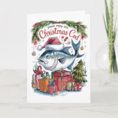 クリスマスコッドの面白い釣りクリスマスカード シーズンカード (正面)