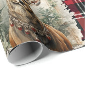 クリスマスコティッシュタータンチェックグリーンレッドトナカイ ラッピングペーパー (ロールコーナー)