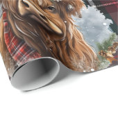 クリスマスコティッシュタータンチェックデニムブルーハイランダー ラッピングペーパー (ロールコーナー)