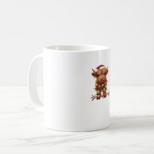 クリスマスコティッシュハイランドクラシックカウシャツTシャツ コーヒーマグカップ (正面左)