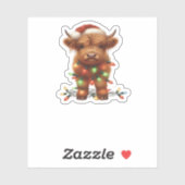 クリスマスコティッシュハイランドクラシックカウシャツTシャツ シール (シート)