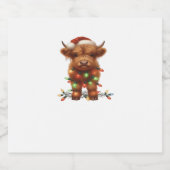 クリスマスコティッシュハイランドクラシックカウシャツTシャツ スパークリングワインラベル (シングルラベル)