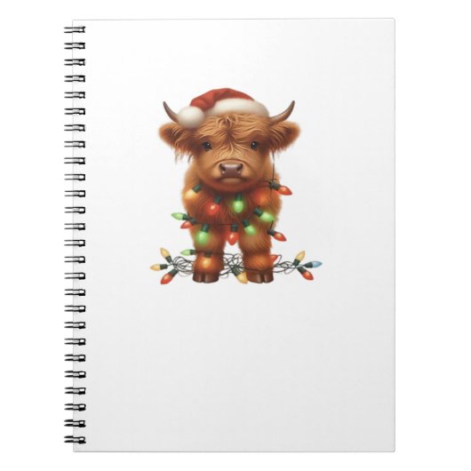 クリスマスコティッシュハイランドクラシックカウシャツTシャツ ノートブック (正面)
