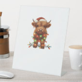 クリスマスコティッシュハイランドクラシックカウシャツTシャツ 台座サイン (インサイチュ)