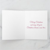 クリスマスコテージで愛らしいピンクの子犬 カード (内部)