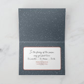 クリスマスコテージと鹿の雪片 シーズンカード (内部)