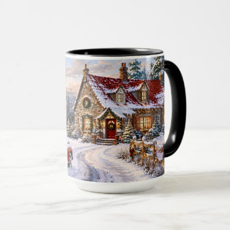 クリスマスコテージのあったかマグ マグカップ