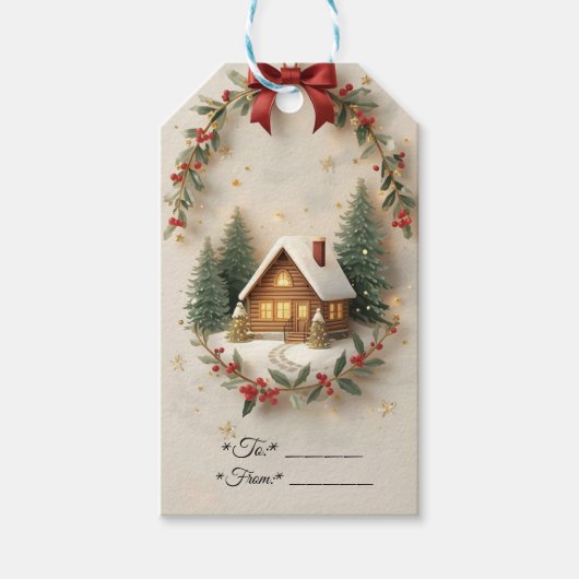 クリスマスコテージのギフトタグ ギフトタグ (正面)