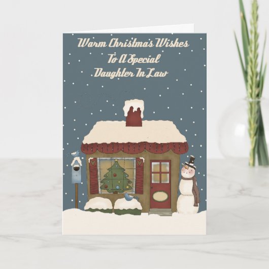 クリスマスコテージの法律上の特別な娘への シーズンカード (正面)