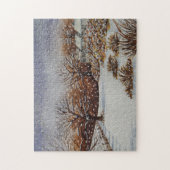 クリスマスコテージの雪のシーン ジグソーパズル (縦)