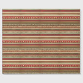 クリスマスコテージオーレマッシュルームレッドストライプパターン ラッピングペーパー (フラット)