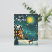 クリスマスコテージドッグウィンターナイト シーズンポストカード (スタンド正面)