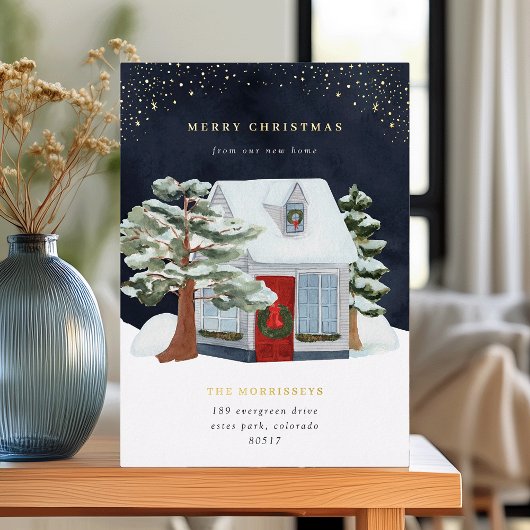 クリスマスコテージホリデーホイルムービングアナウンス 箔シーズンカード