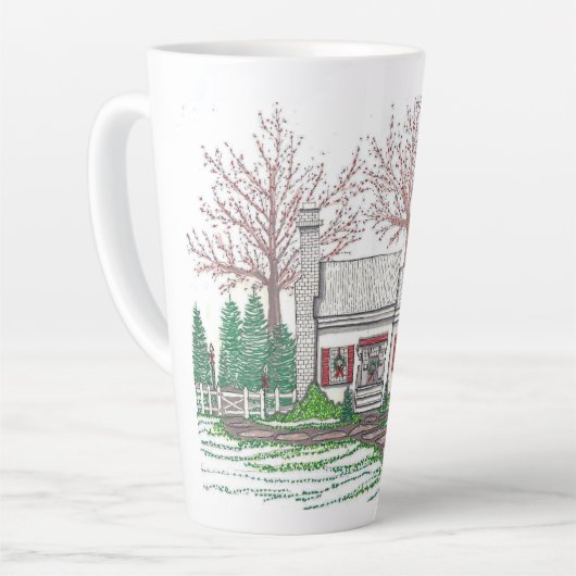 クリスマスコテージラージラテマグ カフェラテマグ (左アングル)