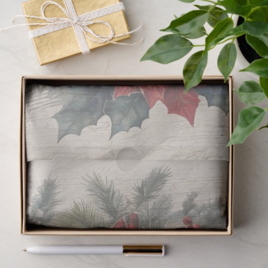 クリスマスコテージヴィンテージリースパインデクページ 薄葉紙 (ギフト)