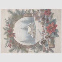 クリスマスコテージヴィンテージリースパインデクページ