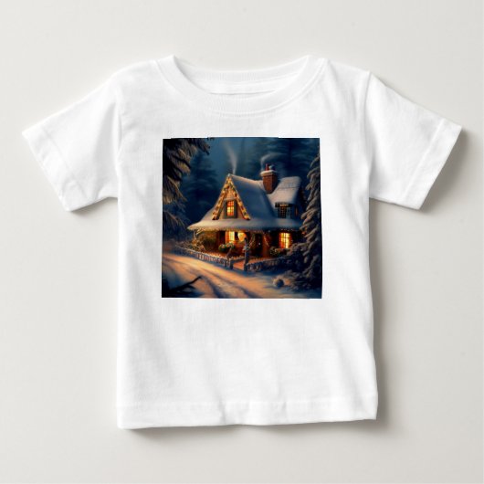 クリスマスコテージ1 ベビーTシャツ (正面)