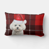 クリスマスコトンデチュライヤードグレッドホリデープレイド ランバークッション (裏面)