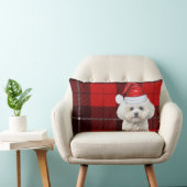 クリスマスコトンデチュライヤードグレッドホリデープレイド ランバークッション (椅子)