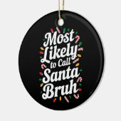 クリスマスコミントコールサンタブラクリスマスファミリー セラミックオーナメント (左)