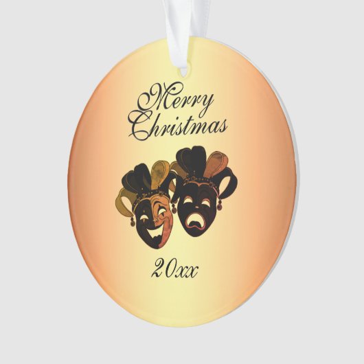 クリスマスコメディと悲劇のシアターマスク オーナメント (正面)