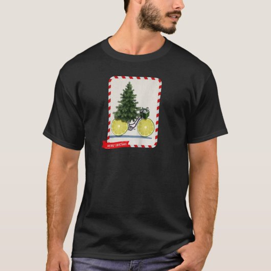 クリスマスコラージノールツリークリスマスガーランドリグ Tシャツ (正面)