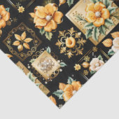 クリスマスコラージュと金ゴールドと白い花 薄葉紙 (詳細)