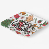 クリスマスコラージュのメリークリスマス ペーパープレート (傾斜あり)